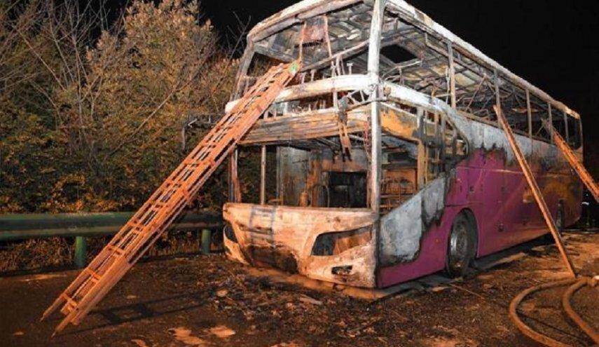 آتش دریافت اتوبوس گردشگران در چین با 26 کشته